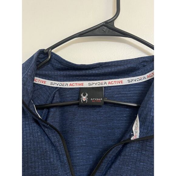 SPYDER Mens Pull over Sweater Blue 1/4 Zip Lightweight Size Large - Picture 2 of 4